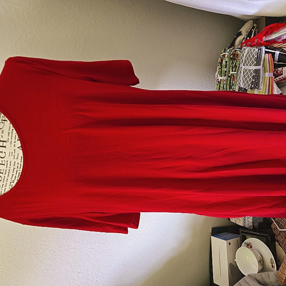 Locivz Red Dress With Pockets